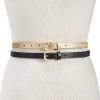 Accessories INC International Concepts | 2-For-1 Metallic & Embossed Skinny Belts Black/Gold