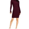 Juniors' Hooked Up by IOT | Juniors' Ribbed Mock-Neck Sweater Dress Beet Plum