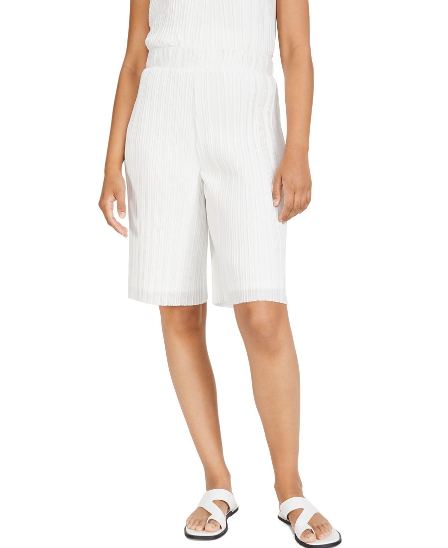 Juniors' Alfani | Pleated High-Rise Shorts Shiitake