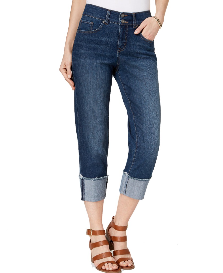 Women'S Style & Co | High Cuffed Capri Jeans Skyfall