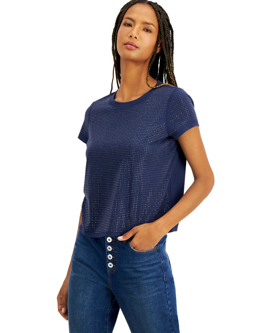 Women'S INC International Concepts | Studded Tee Blue