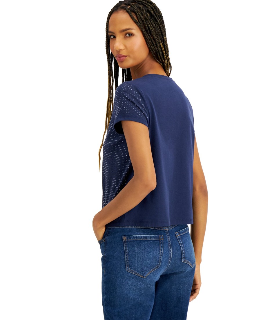 Women'S INC International Concepts | Studded Tee Blue