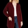 Juniors' Say What | Juniors' Open-Front Textured Cardigan Tawny Port