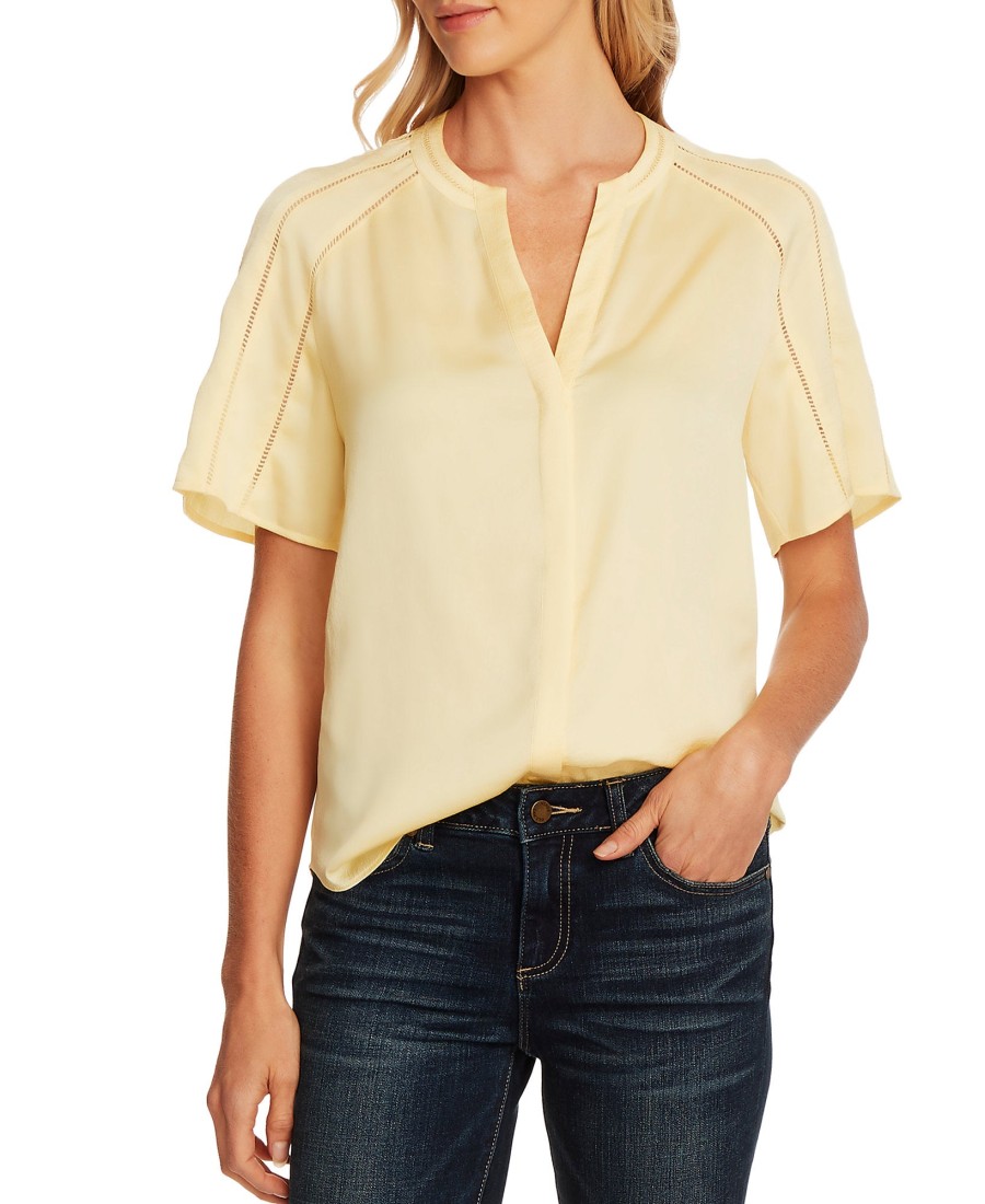 Women'S Vince Camuto | Ladder-Trim Top Yellow Iris