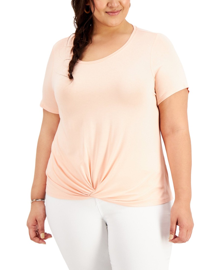 Women'S Style & Co | Plus Twist-Hem T-Shirt