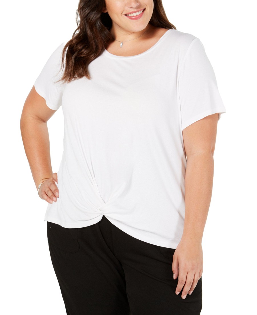 Women'S Style & Co | Plus Twist-Hem T-Shirt