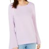 Women'S INC International Concepts | Embellished Bell-Sleeve Sweatshirt Purple