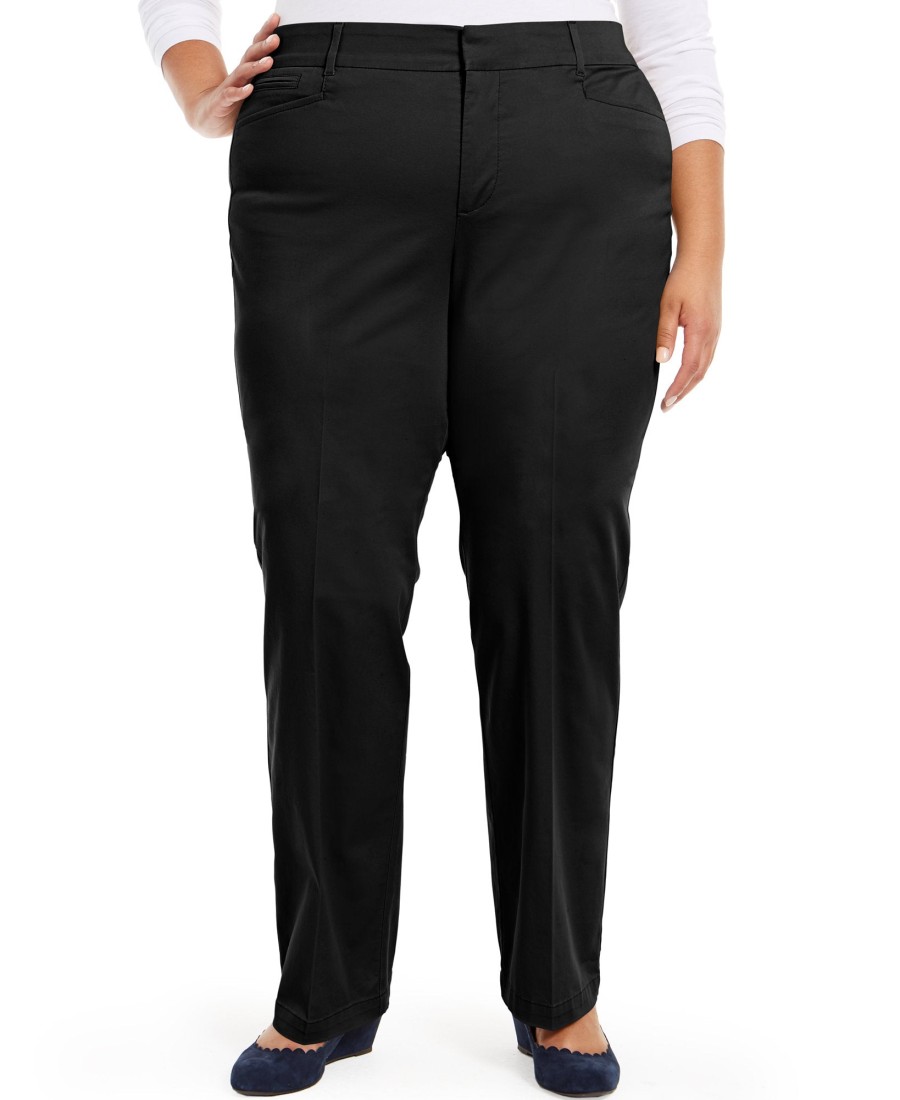 Women'S Charter Club | Plus Tummy Control Trouser Jeans Deep Black