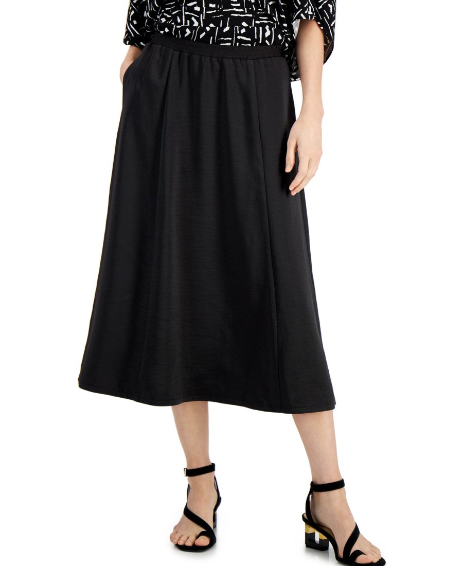 Women'S Alfani | Pull-On Midi Skirt Deep Black