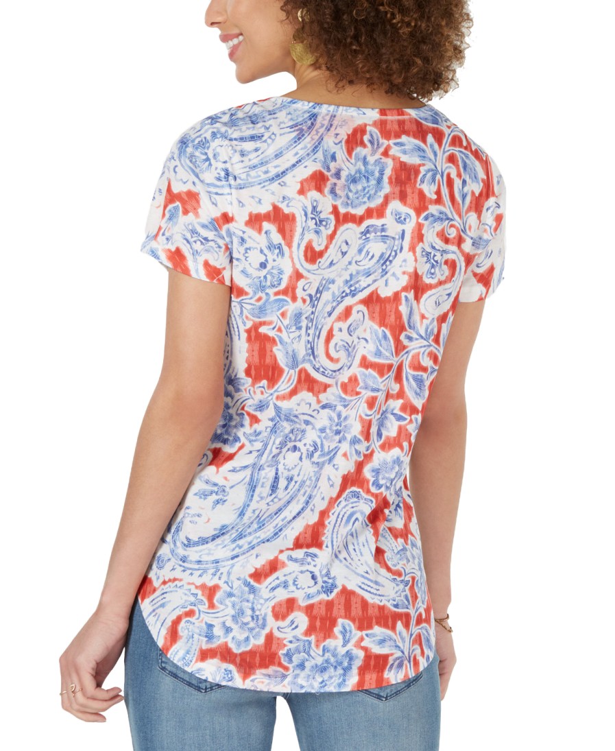 Women'S Style & Co | Printed Scoop-Neck Top Future Found