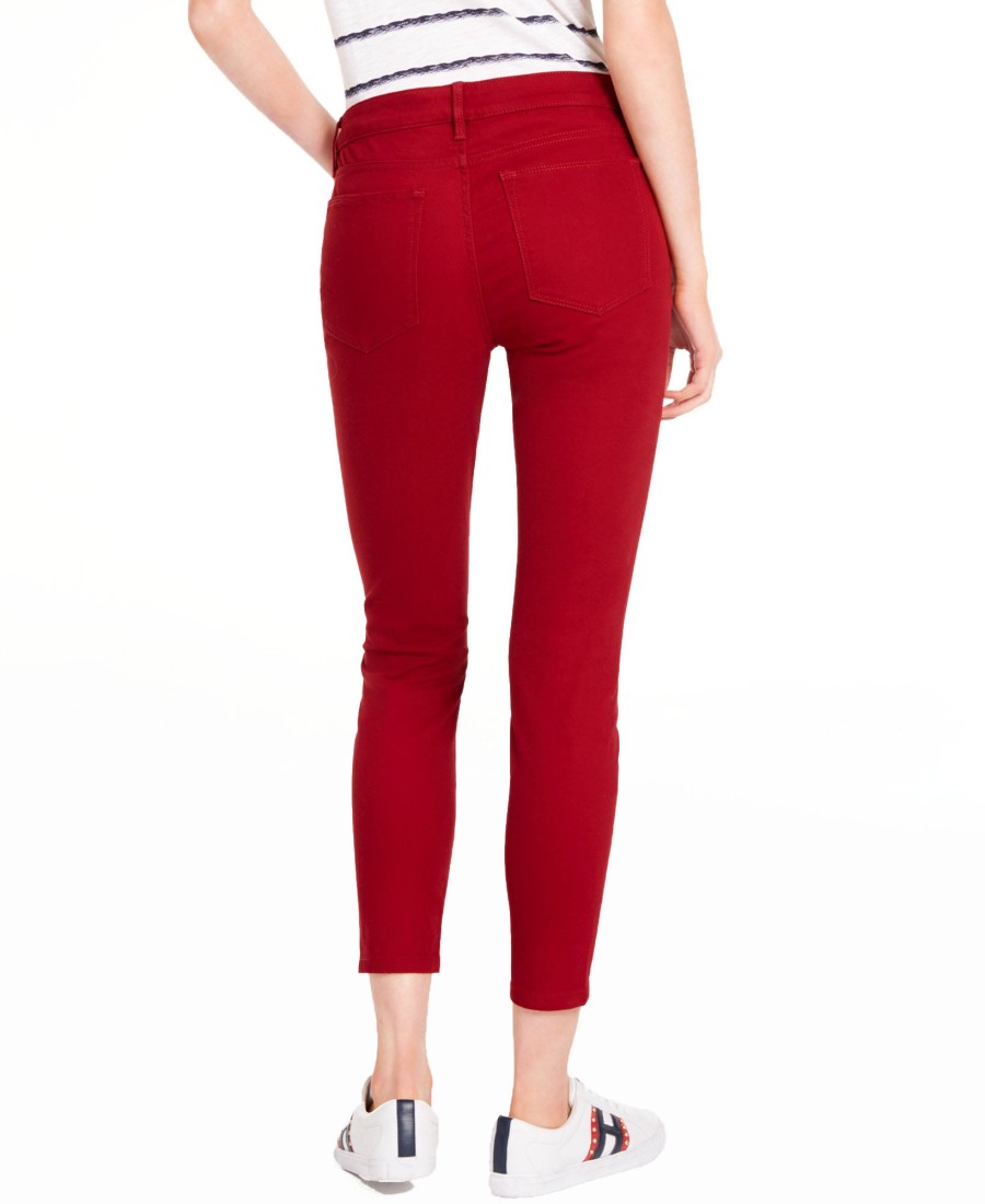 Women'S Tommy Hilfiger | Tribeca Skinny Cropped Jeans Crimson