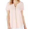 Women'S JM Collection | Metallic-Trim Keyhole Top Peach Melba