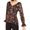 Women'S Bar III | Printed V-Neck Top Black Multi