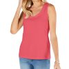 Women'S Karen Scott | Petite Embellished-Neck Tank