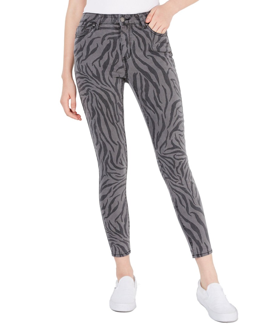 Juniors' Tinseltown | Juniors' Zebra-Print Skinny Jeans Grey Zebra