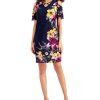 Women'S JM Collection | Cold-Shoulder Printed Dress Intrepid Combo