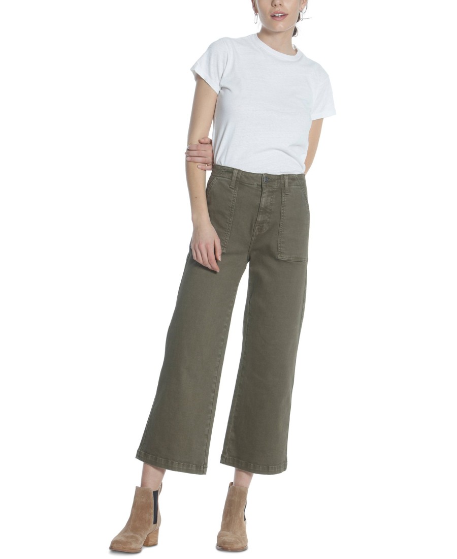 Women'S Vigoss Jeans | Cropped Wide-Leg Jeans Olive