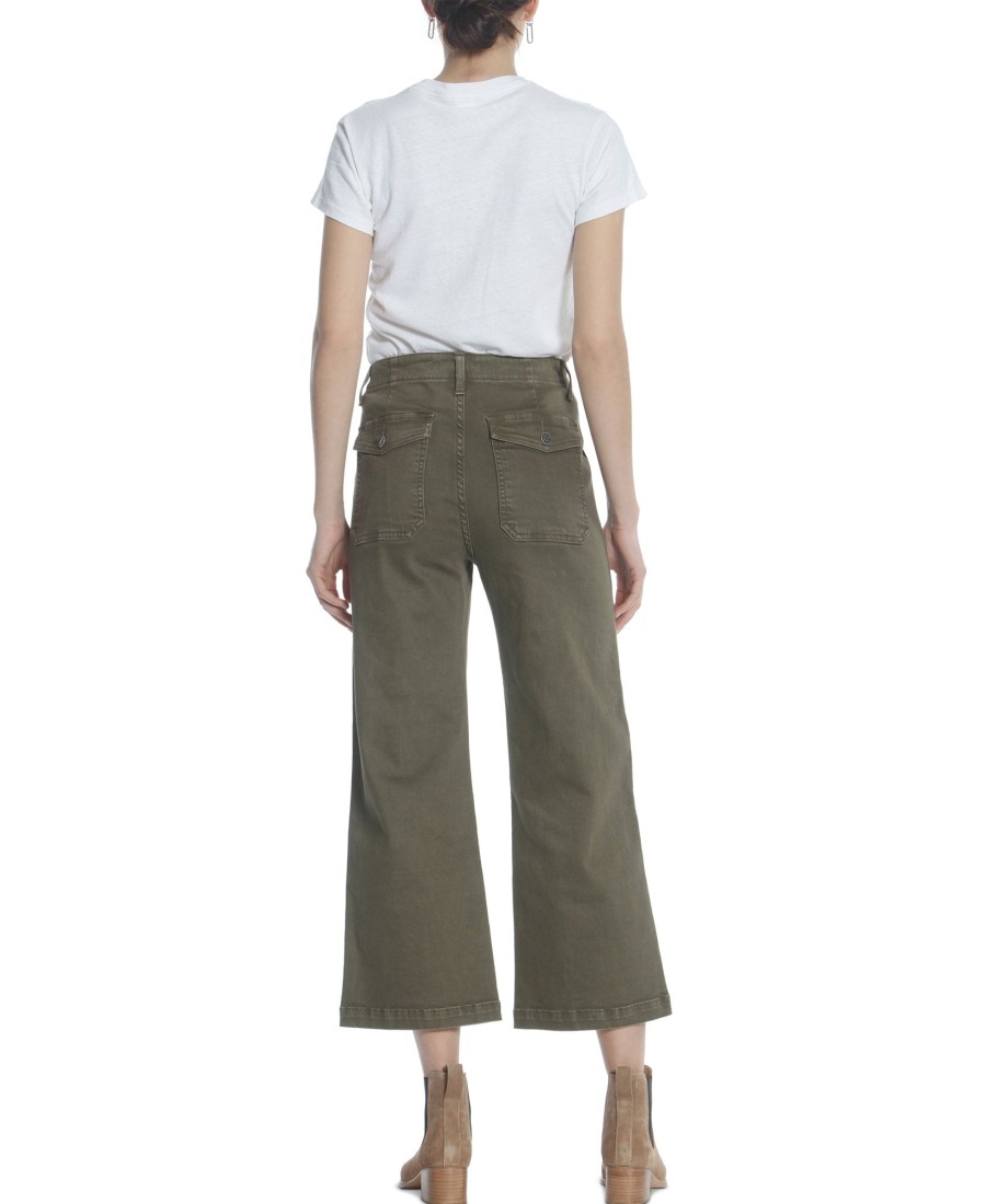 Women'S Vigoss Jeans | Cropped Wide-Leg Jeans Olive