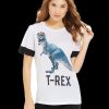 Juniors' Ntd | Juniors' T-Rex Contrast-Sleeve Tee White/Black