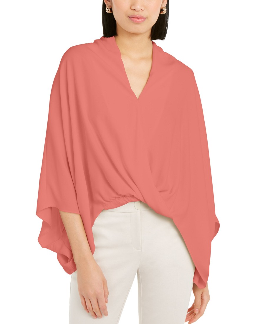 Juniors' Alfani | Wide-Sleeve Surplice Blouse