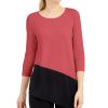 Women'S Alfani | Colorblocked Asymmetrical Top Royal Peony