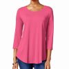 Women'S JM Collection | Petite Three-Quarter-Sleeve Top Peony Bloom