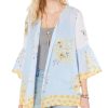 Women'S Style & Co | Floral-Print Flutter-Sleeve Kimono Floating Perennials