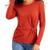 Women'S INC International Concepts | Petite Twisted Top Copper Penny