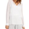 Women'S Palette | Button-Trimmed Gauze Blouse White