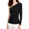 Women'S INC International Concepts | Ruched One-Shoulder Top Deep Black