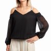 Women'S MSK | Cold-Shoulder Bubble Top Black