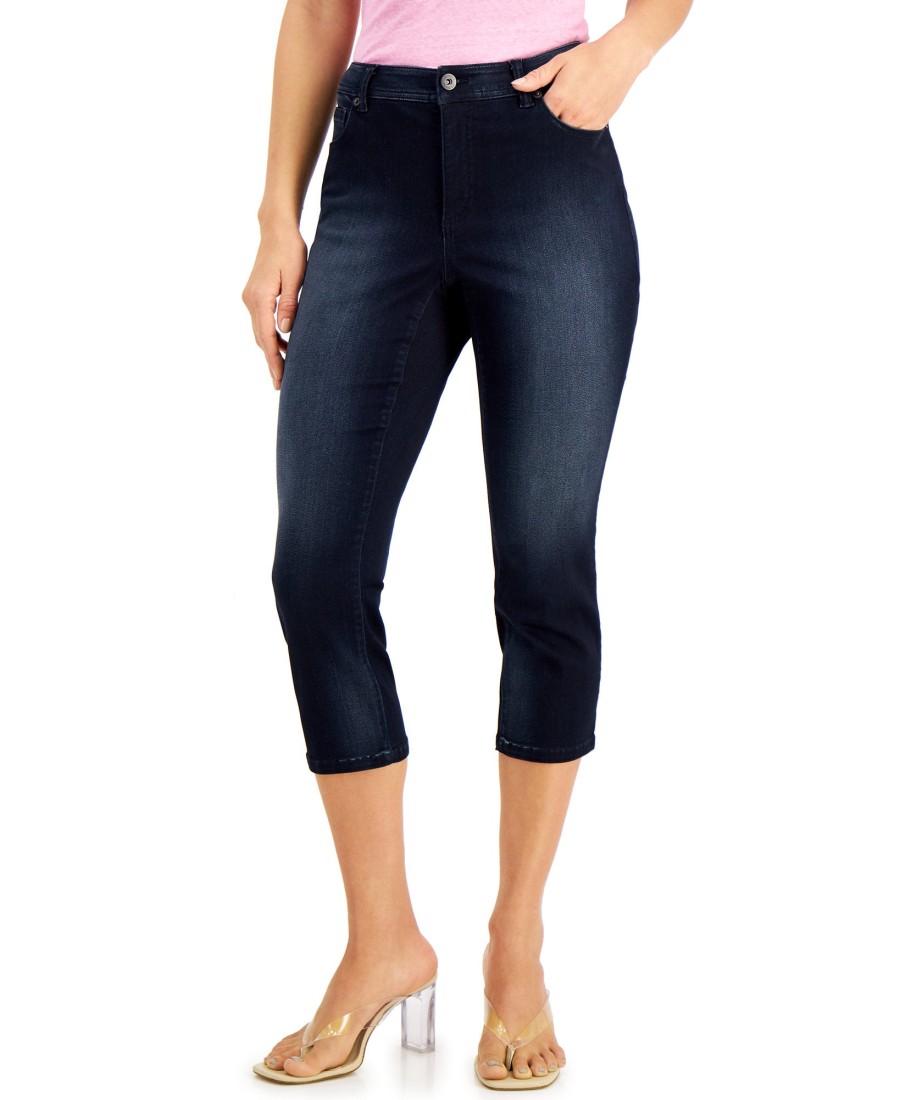 Women'S INC International Concepts | Curvy Mid Rise Crop Skinny Jeans Rachel Wash