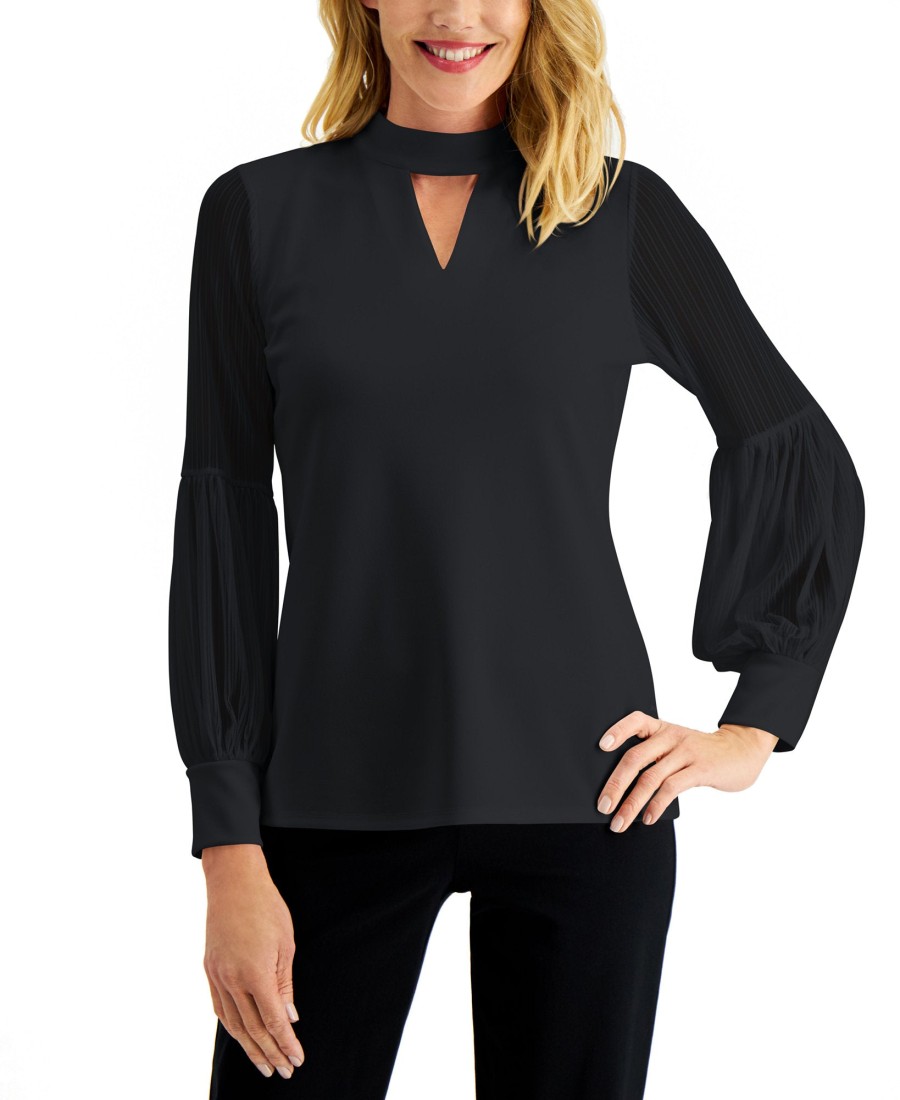 Women'S JM Collection | Sheer-Sleeve Top