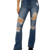 Juniors' Indigo Rein | Juniors' Ripped Flare Jeans Medium Blue