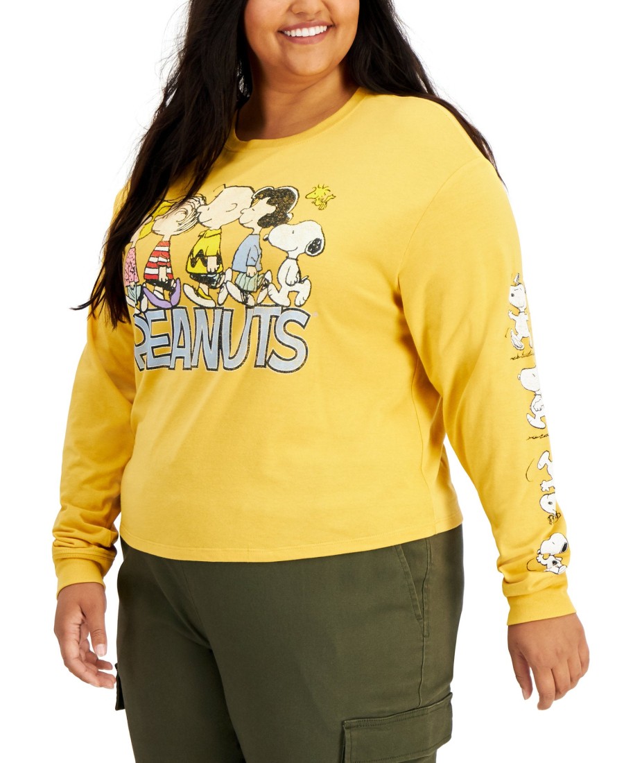 Women'S Love Tribe | Plus Peanuts Screen-Print Top Honey Gold