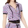 Juniors' Juicy Couture | Juniors' Striped Cropped Zip Hoodie Poolside Summer Stripe