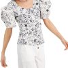 Women'S INC International Concepts | Floral-Print Puff-Sleeve Top Chroma Garden