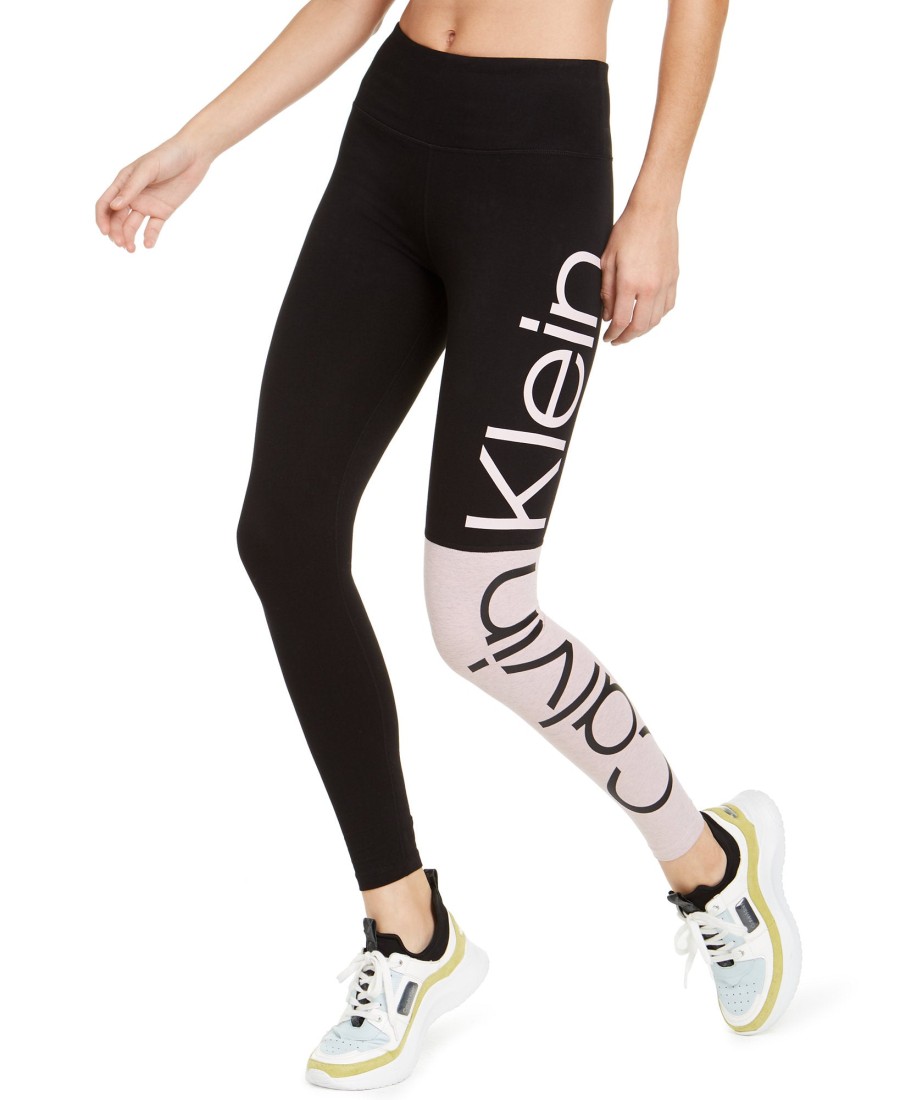 Women'S Calvin Klein Performance | Colorblocked Logo High-Waist Leggings Pink Combo