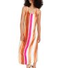 Juniors' Alfani | Striped Satin Midi Dress Fuchsia United