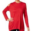 Women'S Style & Co | Metallic Cold-Shoulder Top New Red Amore