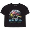 Women'S Love Tribe | Plus Trendy Pink Floyd Cotton Cropped T-Shirt Black