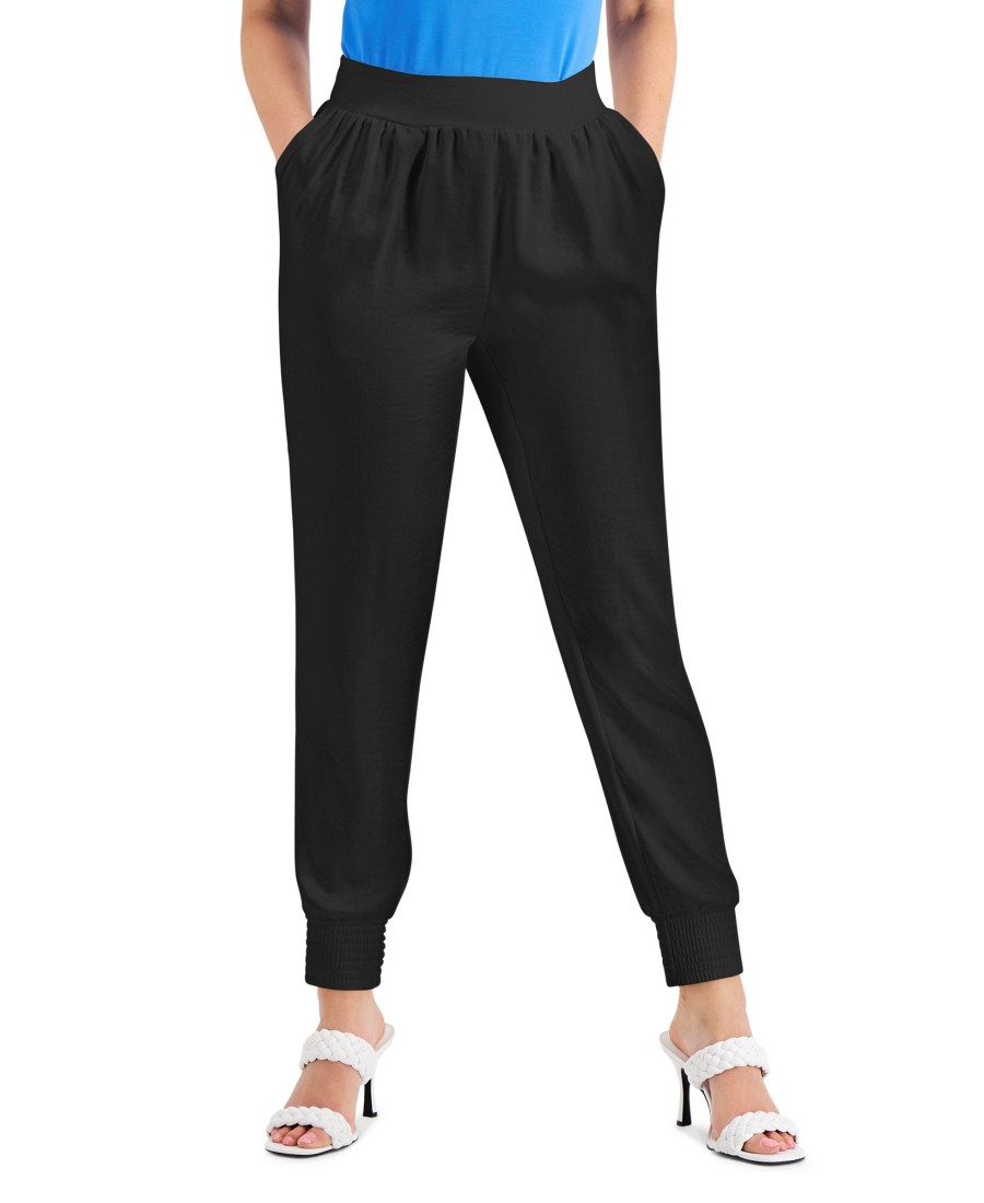 Women'S INC International Concepts | Tapered Joggers Deep Black