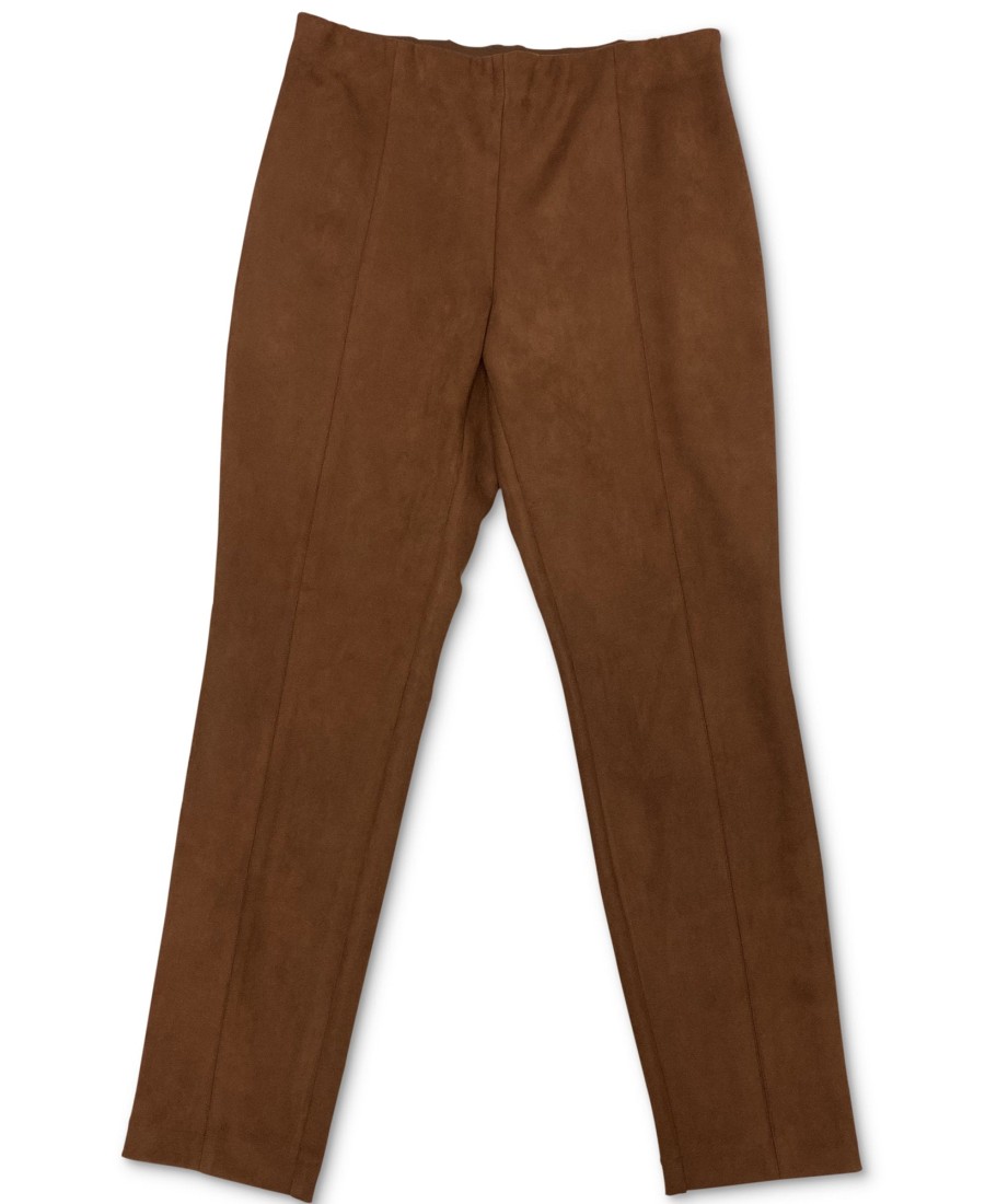 Women'S Charter Club | Faux-Suede Pants Warm Cognac