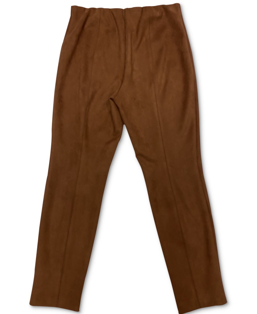 Women'S Charter Club | Faux-Suede Pants Warm Cognac