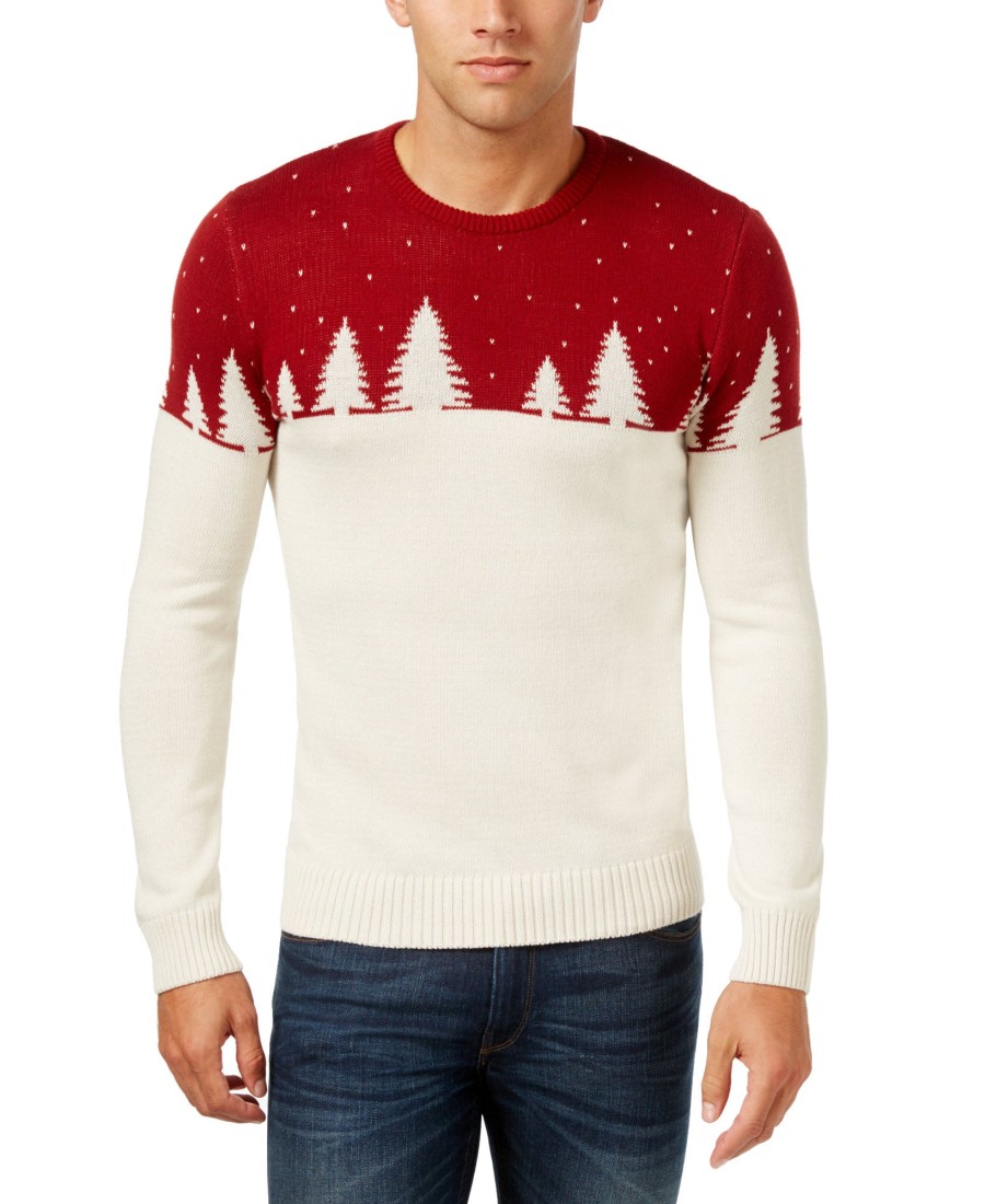 Men Holiday Arcade | Celebrate Shop Colorblocked Sweater Deep Ruby