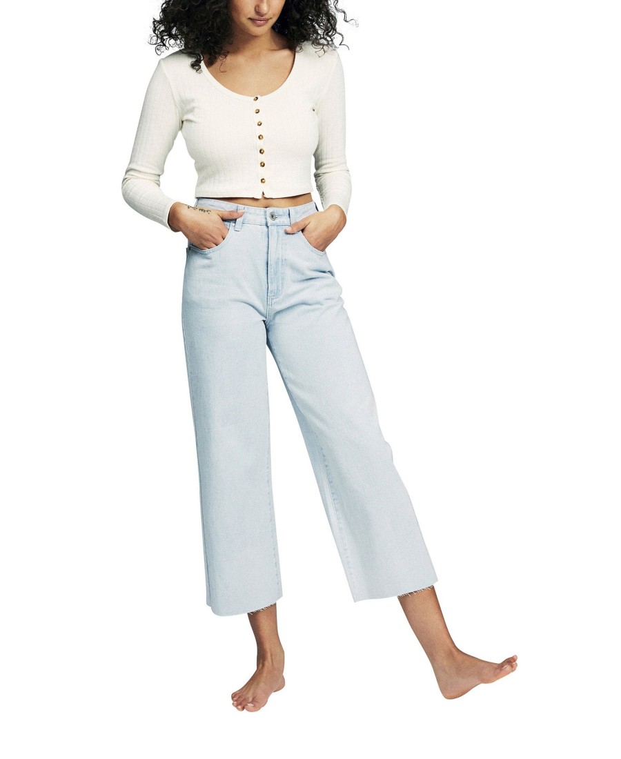 Women'S COTTON ON | Wide Leg Cropped Jean Bondi Blue