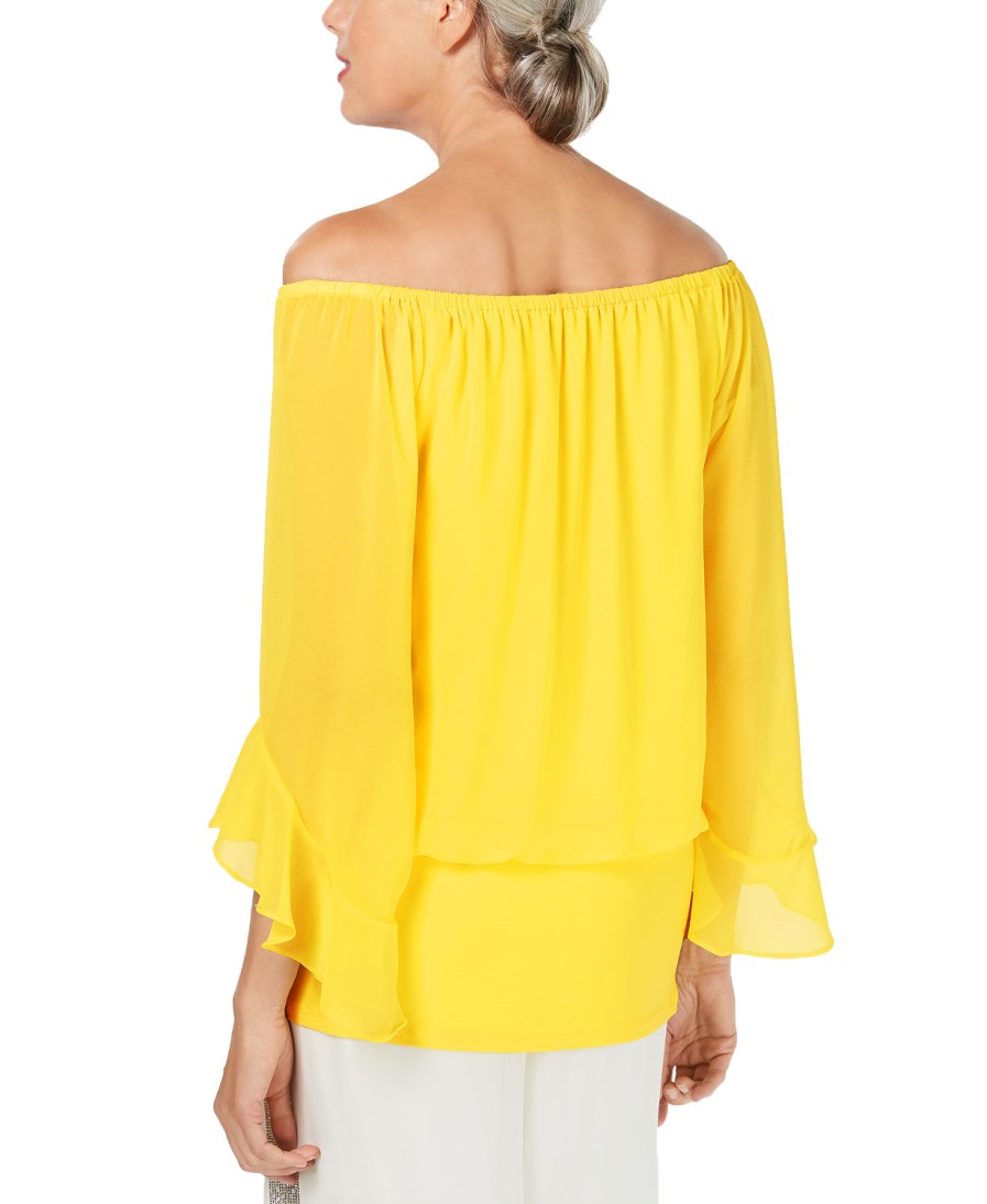 Women'S MSK | Off-The-Shoulder Embellished Top Lemon