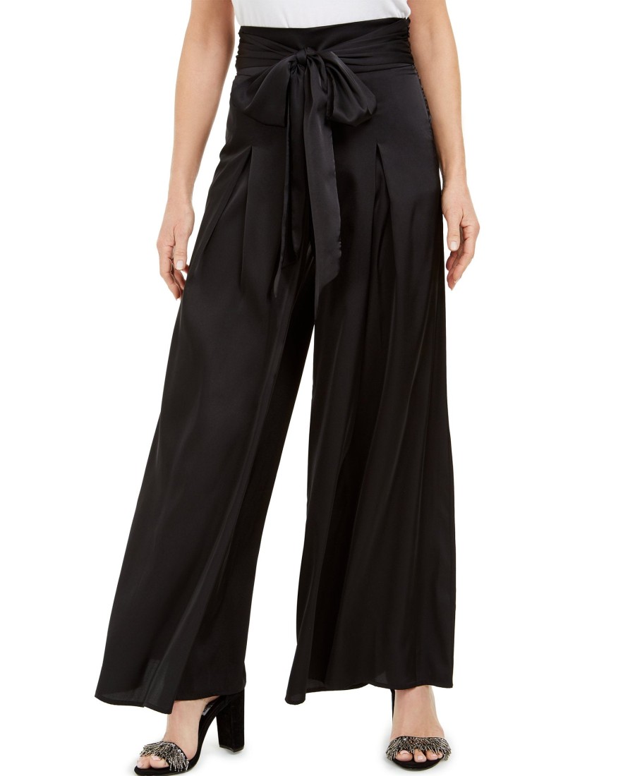 Women'S MSK | Tie-Front Wide-Leg Pants Black