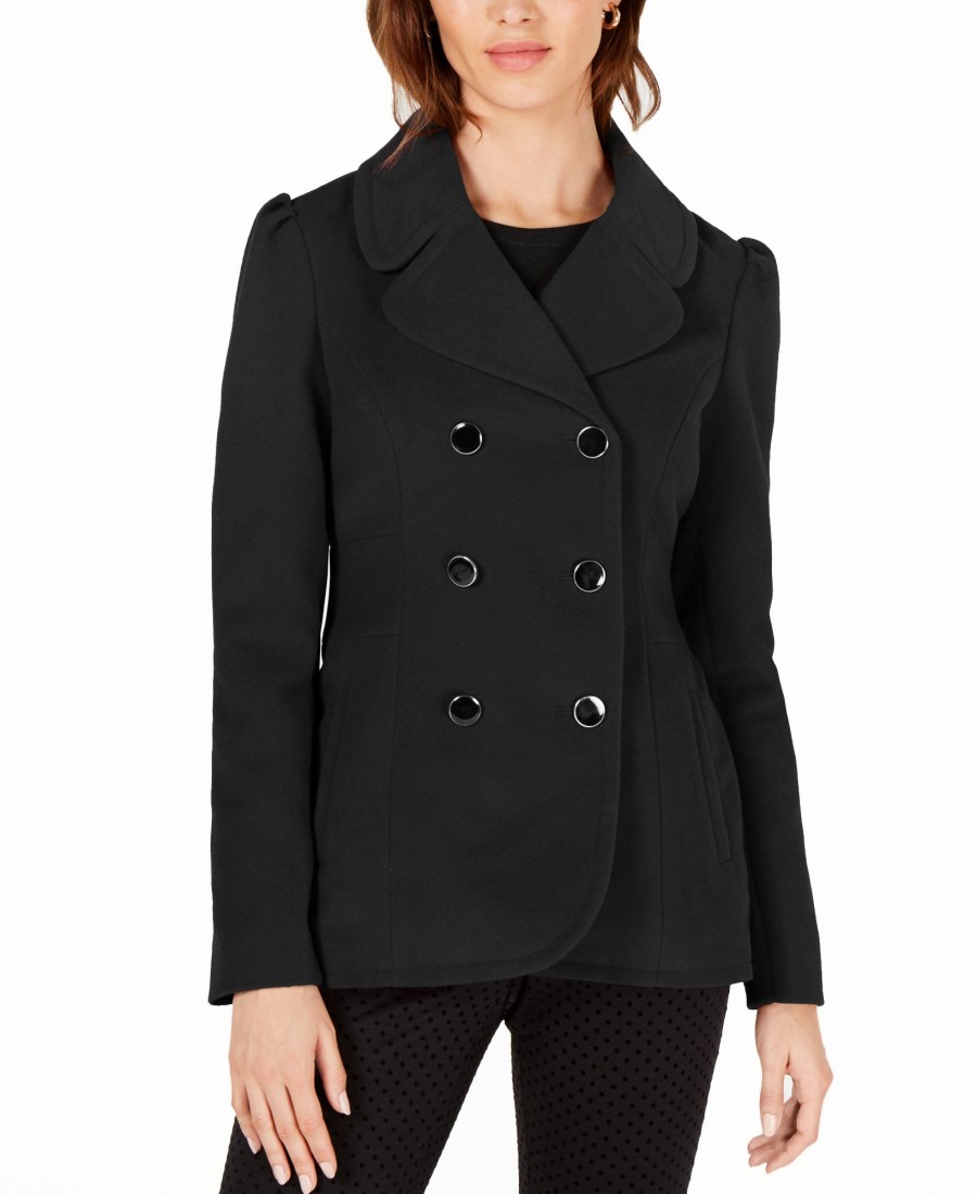 Women'S Maison Jules | Double-Breasted Peacoat Black