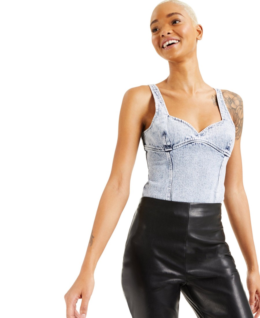 Women'S INC International Concepts | Culpos X Jean Bodysuit Blue Acid Wash